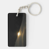 Super Moon boven Washington Mountain Sleutelhanger (achterkant)