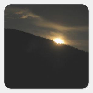 Super Moon boven Washington Mountain Vierkante Sticker
