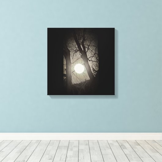 Super Moon Canvas Afdruk (Insitu (Houten vloer))