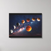 Super moon lunar eclipse 24x18 Wrapped Canvas (Voorkant)