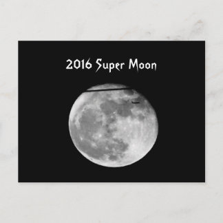 Super Moon met vliegtuig Passend/! Briefkaart