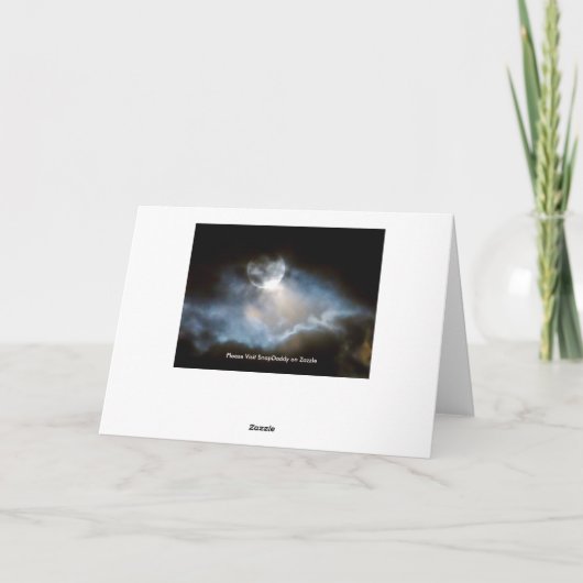 Super Moon met Vliegtuig Passing/! Kaart (Achterkant)