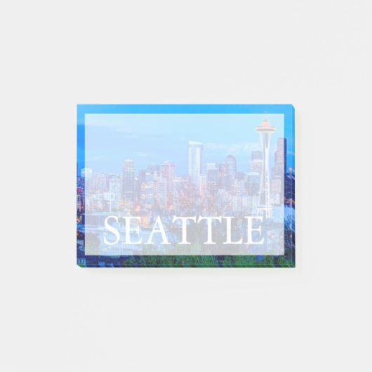 Super Moon opkomend nabij de skyline van Seattle Post-it® Notes (Voorkant)