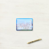 Super Moon opkomend nabij de skyline van Seattle Post-it® Notes (Op bureau)