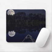 Super Moon over het meer van Canoe Late bij nacht Muismat (Met muis)