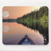 Super Moon over het meer van een kano in Twilight Muismat (Voorkant)