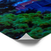 Super Moon rijzend nabij de skyline van Seattle Poster (Hoek)