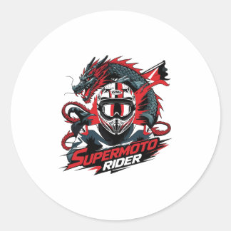 Super Moto Rider � Motorcycle Ronde Sticker