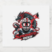 Super Moto Rider � Motorcycle  Sparkling Wijnetiket (Enkel label)