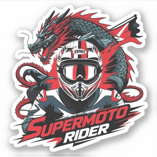 Super Moto Rider � Motorcycle  Sticker (Voorkant)