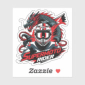 Super Moto Rijder � Motorfiets Sticker (Vel)