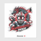 Super Moto Rijder � Motorfiets Sticker (Vel)