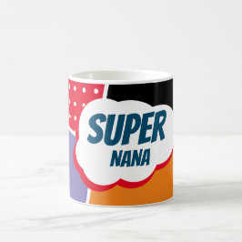 Super Nana Comic Cartoon met Paars en Oranje Koffiemok