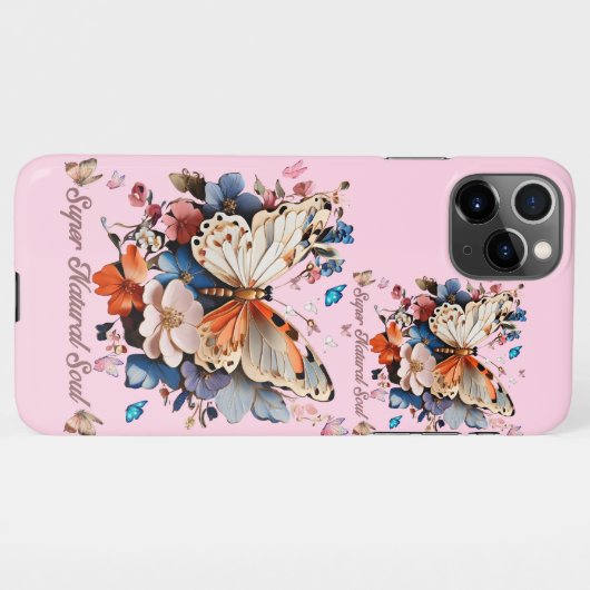 Super Natural Soul: Butterfly Garden Art iPhone Hoesje (Achterkant horizontaal)