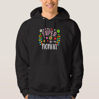 Super Nonna Italiaanse Oma Kleurrijke Bloemen Hoodie