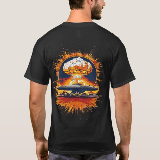 Super Nuclear Explosion T-Shirt Design (Achterkant)