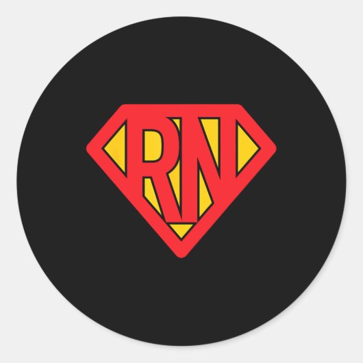 Super Nurse Rn Superhero Geregistreerde Verpleegst Ronde Sticker (Voorkant)