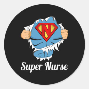 Super Nurse Superpower Ronde Sticker