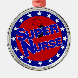 SUPER NURSE THUMBS UP CHRISTMAS ORNAMENT