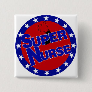 SUPER NURSE THUMBUMBUP - AANMOEDIGING VIERKANTE BUTTON 5,1 CM