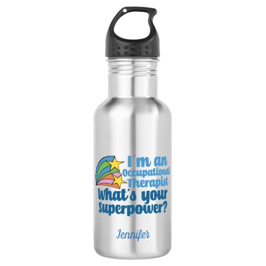 Super Occupational Therapist Cute OT Monogram Waterfles (Voorkant)