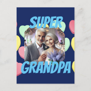 Super opa Aangepast bericht, foto en namen Feestdagenkaart