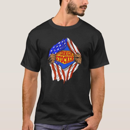 Super Overnight Stocker Hero Job T-shirt (Voorkant)