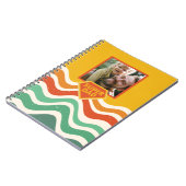 Super Pa aangepaste foto met retro golven Notitieboek (Linkerzijde)