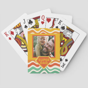 Super Pa aangepaste foto met retro golven Pokerkaarten