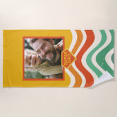 Super Pa aangepaste foto met retro golven Strandlaken (Voorkant)