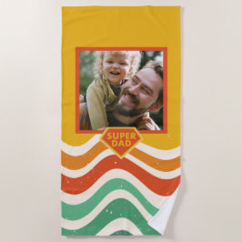 Super Pa aangepaste foto met retro golven Strandlaken