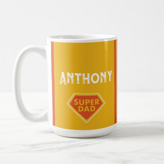 Super Pa aangepaste naam mok, retro golven Koffiemok (Links)