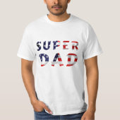 Super Pa en de Amerikaanse vlag T-shirt (Voorkant)