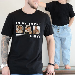 Super Pa Era Fotocollage Grappig Zwart T-shirt