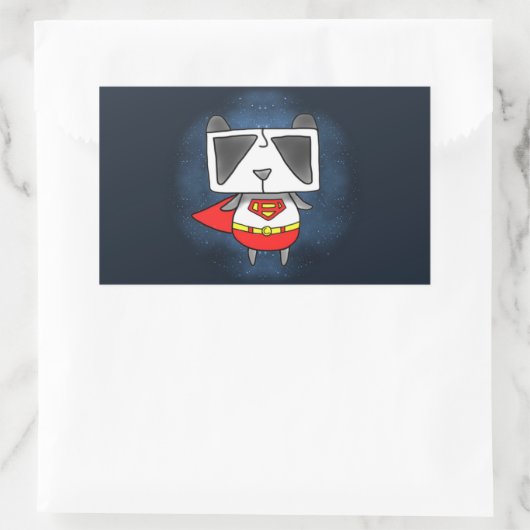 Super Panda Rechthoekige Sticker (Tas)
