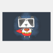 Super Panda Rechthoekige Sticker (Voorkant)