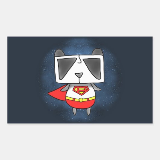 Super Panda Rechthoekige Sticker (Voorkant)