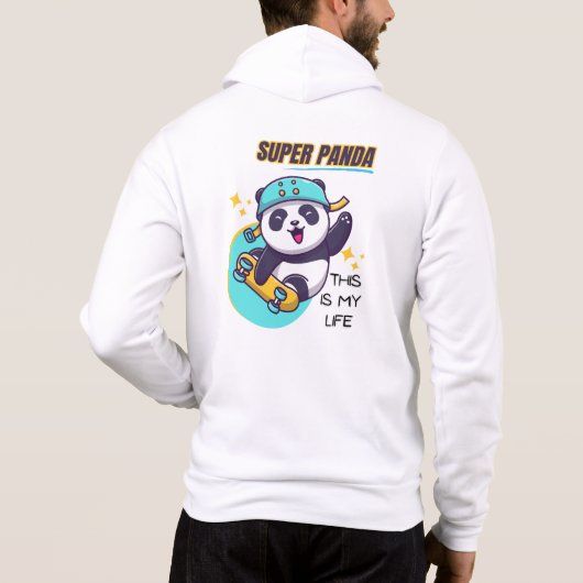 Super Panda Skateboarden Hoodie (Achterkant)
