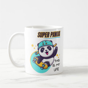Super Panda Skateboarden Lange Mouw Koffiemok