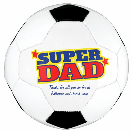 Super Pap aangepast bericht rode blauwe gele bal Voetbal (Voorkant)