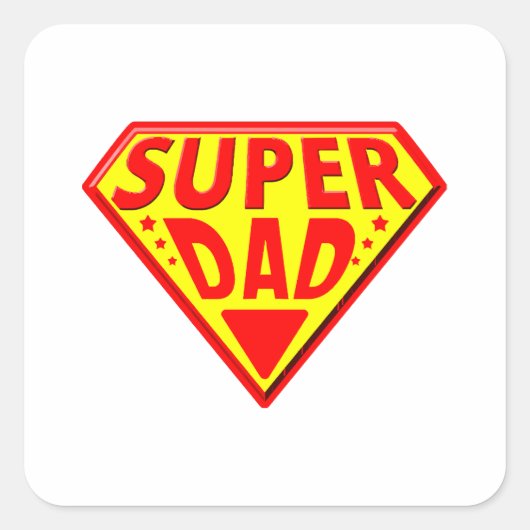 Super Pap - Gelukkige Vaderdag Vierkante Sticker (Voorkant)