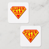 Super Pap - Gelukkige Vaderdag Vierkante Visitekaartje (Voorkant / Achterkant)