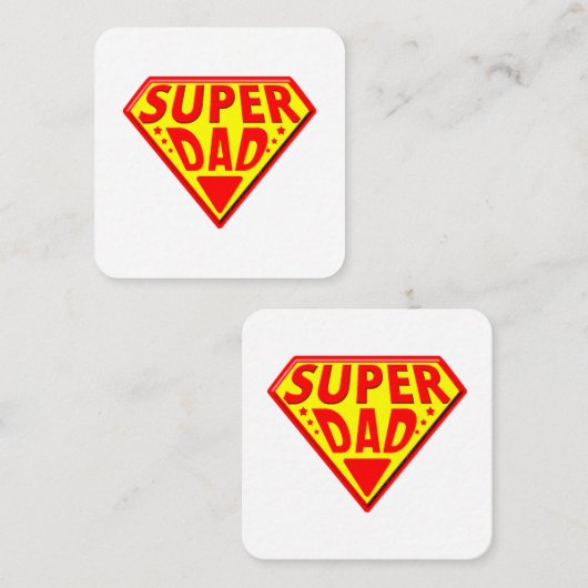Super Pap - Gelukkige Vaderdag Vierkante Visitekaartje (Voorkant / Achterkant)