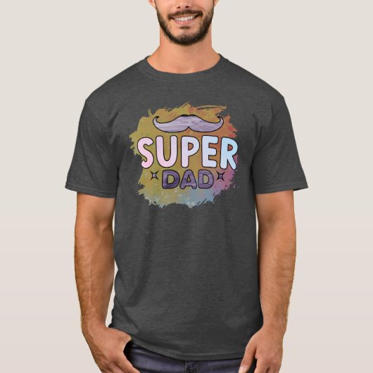 Super Pap, Humor, snor T-shirt (Voorkant)