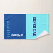 Super Pap in neonblauw en donkerblauw Bad Handdoek (Handdoek)