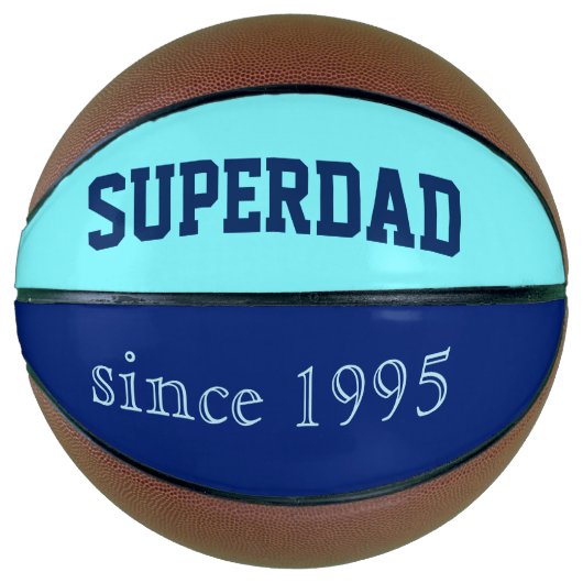 Super Pap in neonblauw en donkerblauw Basketbal (Voorkant)