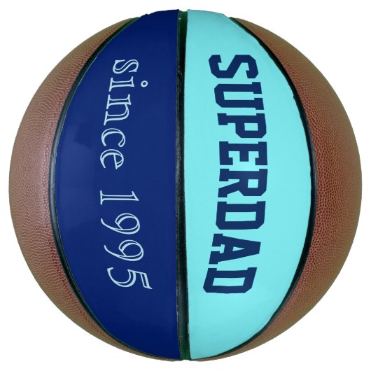 Super Pap in neonblauw en donkerblauw Basketbal (Verticaal)
