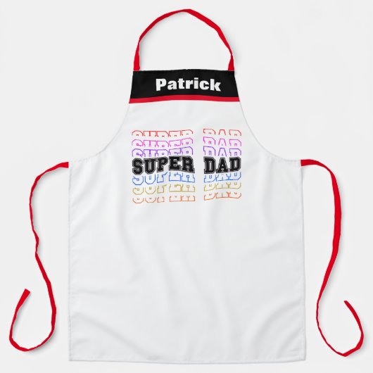 Super Pap Stapelde Baker Pap BBQ Chef Schort (Voorkant)