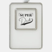 Super Pap Verzilverd Omlijst Ornament (Voorkant)