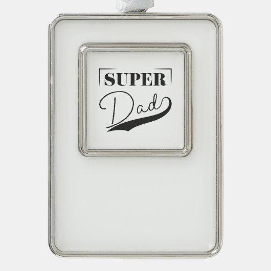 Super Pap Verzilverd Omlijst Ornament (Voorkant)